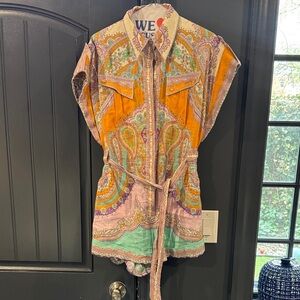 Zimmermann Multicolor Paisley Button-Front Top - size 3